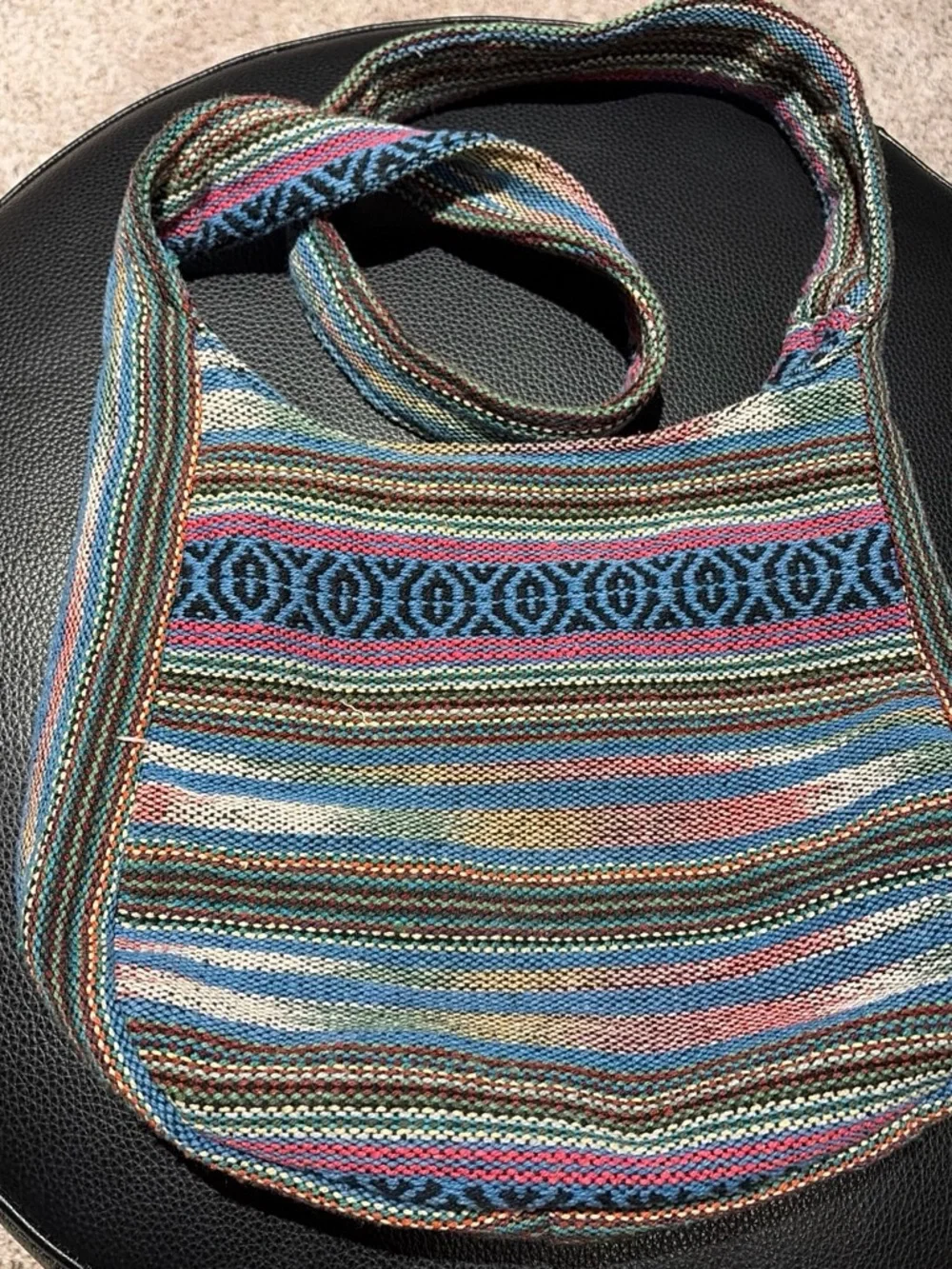 Made in India. Woven Multicolor Striped Hobo Bag